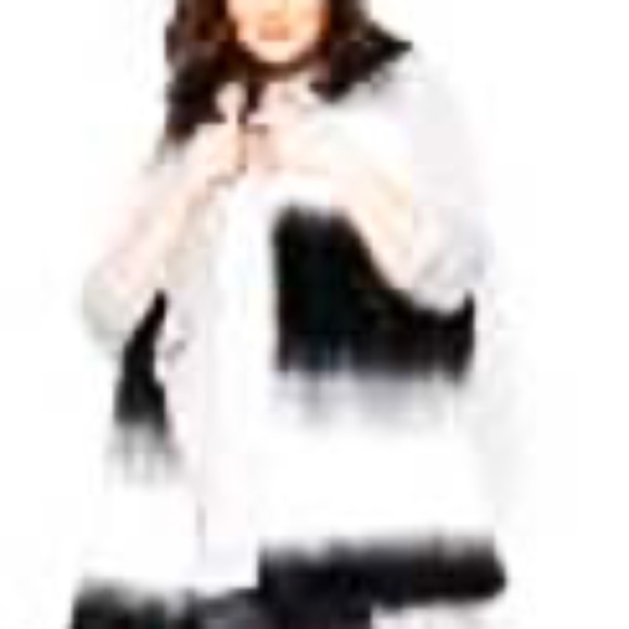 VEST, FAUX FUR, BLACK/WHITE, SZ 3X, EYELASH FABRIC, SLEEVELESS, MELISSA McCARTHY - Picture 1 of 1